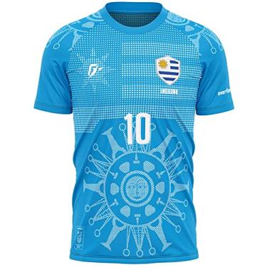 Imagem de Camiseta Filtro UV Uruguai Sol Dourado Copa Torcedor