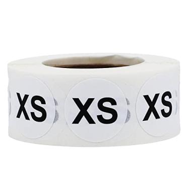 Imagem de Adesivos de tamanho de roupas em círculo branco, 3/4 pol. redondo, 500 etiquetas em um rolo, Xs, 3/4" Circle
