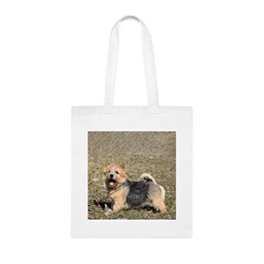 Imagem de Norwich Terrier, presente para cachorro Norwich Terrier, aniversário de cachorro Norwich Terrier bolsa de ombro para cachorro Norwich Terrier, bolsa reutilizável para cães Norwich Terrier, Branco