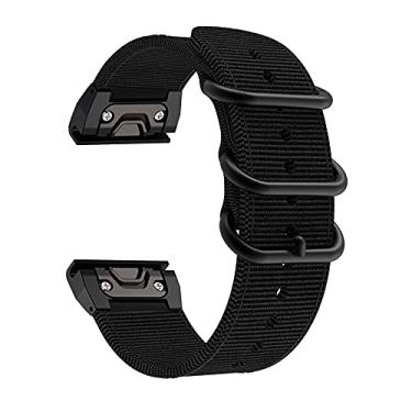 Imagem de EANWireless Pulseira de substituição para relógio Fenix 7X/5X/6X Easy Fit, pulseira respirável de nylon tecido de 26 mm compatível com Garmin Fenix 6X Pro/Fenix 5X plus/Fenix 3HR/Tactix Bravo/Charlie, Quatix 3, nylon