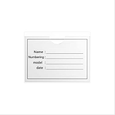 Imagem de Pacote com 2 compartimentos autoadesivos para cartões com abertura superior para carregar, porta-cartões para organizar e proteger cartões de índice, cartões de visita ou fotos de plástico transparente (8,1 x 10,1 cm) (transparente)