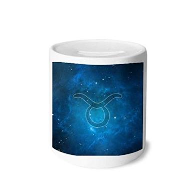 Imagem de DIYthinker Starry Night Taurus Zodiac Constellation Money Box Saving Banks Ceramic Coin Case Kids Adults