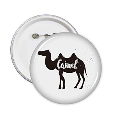 Imagem de Broche de animal em preto e branco Camel com emblema de botão, 5 peças