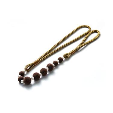 Imagem de Laços de cortina de contas de veludo simples Sem perfuração sem instalação de laços de cortina porta-cortinas, Curry, 4 unid.