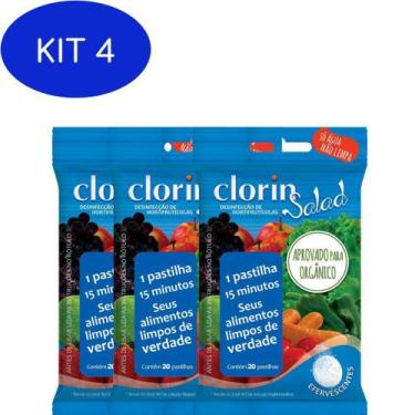 Imagem de Kit 4 Clorin Salad - Higienização De Alimentos - 3 Cartelas