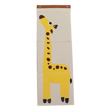 Imagem de Bolsa de armazenamento para pendurar na parede, bolsa organizadora de parede, 3 camadas de armário para berço, animal de desenho animado, bolsa de armazenamento montada na parede(Giraffe), Organi