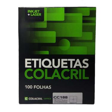 Imagem de Etiqueta Carta CC188 138,11x106,36mm Colacril 100 Folhas