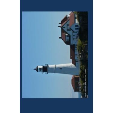 Imagem de Livro em branco pautado Maine LIghthouse 14 x 21,5 cm: 100 páginas pautadas em branco, adequado como diário, caderno ou diário com uma foto de capa de um farol na costa do Maine