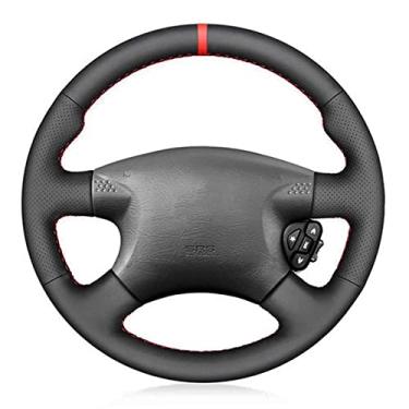 Imagem de OZEQO Capa de volante de carro com trança de couro, adequada para Nissan Almera (N16) 2000-2003 X-Trail (T30) 2001-2003 Terrano 2 2001-2002