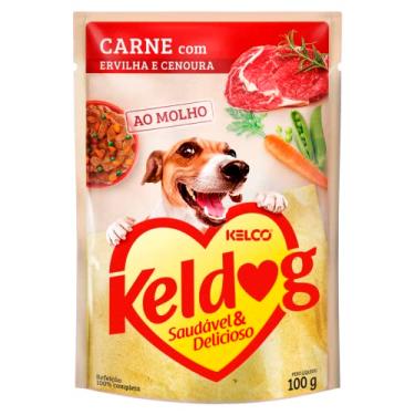 Imagem de Ração Úmida Cães Keldog Sachê Carne, Ervilha e Cenoura 100g