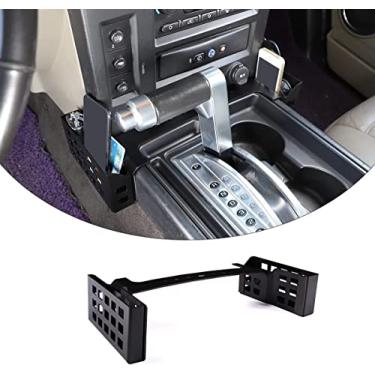 Imagem de PIUGILH Caixa de armazenamento Shifter, organizador de bandeja lateral de console de mudança de engrenagem para Hummer H2 2001-2007, acessórios de armazenamento multifuncionais de liga de alumínio