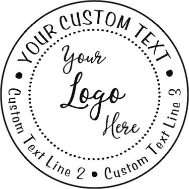 Imagem de Holmes Stamp & Sign - Carimbo redondo personalizado com logotipo - 3 linhas de texto - Autotintado - Comercial