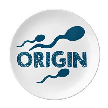 Imagem de Origin Prato de medicamento masculino de esperma decorativo de porcelana Salver talheres, Prato de jantar