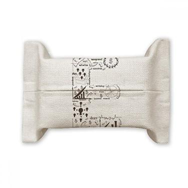 Imagem de Simple Work Brainstorm Data Curve Ilustration Suporte de capa de papel para lenços faciais Bolsa de linho de algodão