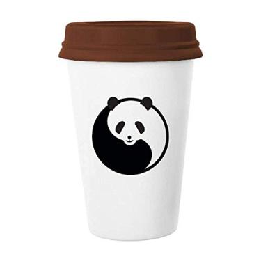 Imagem de Harmonize Positive Negative Panda Surroundings Caneca de Café Vidro Pottery Tampa de Cerâmica