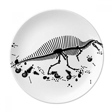 Imagem de Prato de ossos de dinossauro decorativo de porcelana Salver louças de jantar