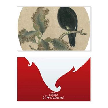 Imagem de Boneco estornado de árvores mortas com pintura chinesa, feriado, cartão de felicitações, mensagem de Natal