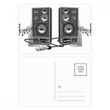Imagem de Conjunto de cartões postais com estampa de caixa de alto-falante musical para aniversário e cartão de agradecimento