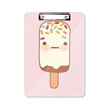 Imagem de Prancheta para pasta de sorvete de chocolate com expressão facial A4