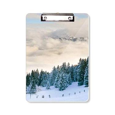 Imagem de Snow Forestry Science Nature Scenery Prancheta pasta, bloco de notas A4