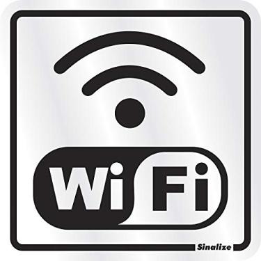 Imagem de Placa em Alumínio 15X15 Cm - Internet Wi Fi, SINALIZE, 120BC, Prata