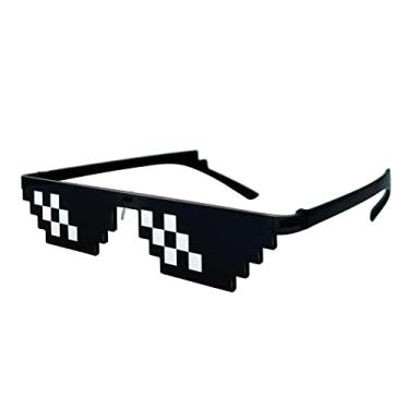 Imagem de Oculos de sol Thug Life Oculos de mosaico pixelizado Oculos de festa com lentes MLG