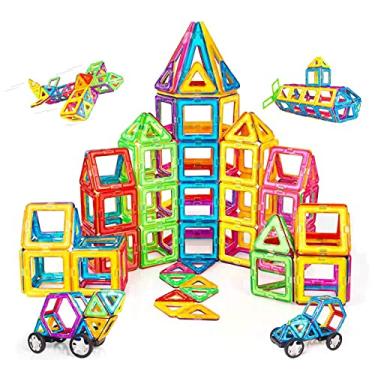 Imagem de Blocos de Montar Magnéticos Infantil Construção Brinquedo (120 Peças)