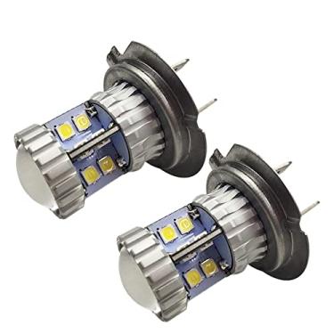 Imagem de Ruiandsion 2 lâmpadas de LED H7 brancas de neblina 6000 K super brilhantes 3030 20SMD com projetor para luz diurna DRL ou faróis de neblina