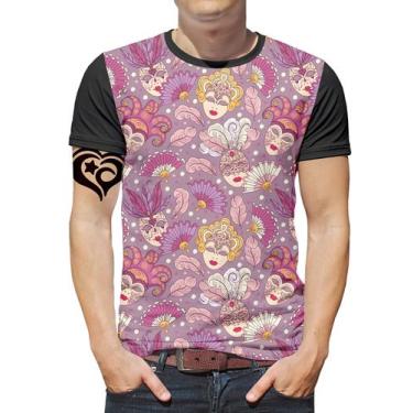Imagem de Camiseta De Carnaval Plus Size Masculina Blusa Rosa - Alemark