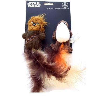 Imagem de Conjunto de brinquedos para gatos Silver Paw Star Wars PORG e Chewbacca, pacote com 2