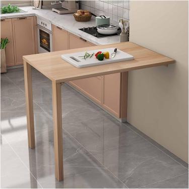 Imagem de Mesa de jantar montada na parede, mesa de parede dobrável, bancada de trabalho dobrável, mesas de espaço pequeno, mesa de bar montada na parede, prateleira de armazenamento para lavanderia,