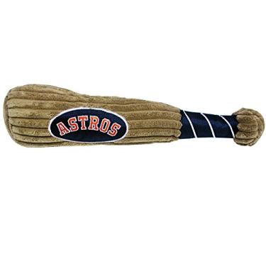 Imagem de Taco de beisebol MLB HOUSTON ASTROS para cães e gatos. Pelúcia de veludo cotelê macia com bola interna