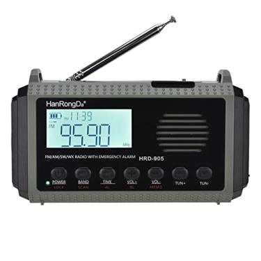 Imagem de Rádio de emergência 10.000 mAh rádio meteorológico solar manivela AM/FM/SW/NOAA rádio de ondas curtas portátil com carregador de celular, conector de fone de ouvido, lanterna, lâmpada de leitura e