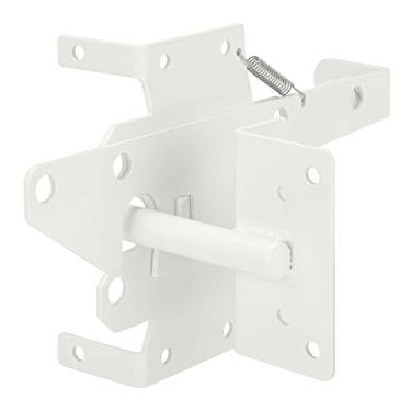 Imagem de Trava de portão autotravante para serviço pesado, alavanca de gravidade automática para cerca de madeira/PVC, fechadura de porta com ferragens de fixadores para piscina segura | quintal | jardim, aço,