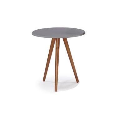 Imagem de Mesa de Apoio Pequena Tripé Pé Palito Hannover - Cinza/Imbuia Glazer