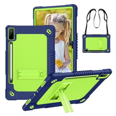 Imagem de FIEWESEY Capa para Lenovo Tab P12, capa para tablet Lenovo Tab P12 de 12,7 polegadas, resistente à prova de choque com alça de ombro para Lenovo Tab P12 2023/2024/Xiaoxin Pad Pro (azul marinho/verde)
