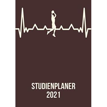 Imagem de Studienplaner 2021: DIN A4 Kalender von 01/2021 - 12/2021 1 Tag = 1 Seite mit großem Tageskalender und großartiger Übersicht. Monatsübersicht, ... / basketball heartbeat Herzschlag