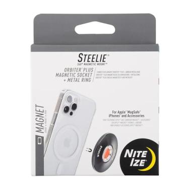 Imagem de Nite Ize Steelie Orbiter Plus soquete magnético e anel de metal - painel de carro com suporte magnético - suporte de painel resistente para celular - preto