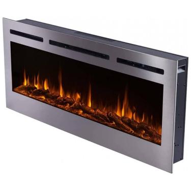 Imagem de Lareira Elétrica de Embutir A54x127L com Controle por APP e Chamas Multicoloridas, 110V 1500W, Touchstone 86273, Prata