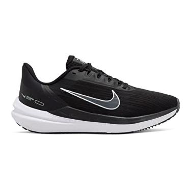 Imagem de Nike Tênis de corrida feminino Air Winflo 9, Preto/Branco-DK Cinza fumê, 9.5