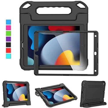 Imagem de MOXOTEK Capa infantil para iPad 9ª/8ª/7ª geração de 10,2" 2021/2020/2019, capa para iPad Air 3ª geração/Pro de 10,5 polegadas, capa durável à prova de choque com protetor de tela para iPad 10,2 e 10,5, preta