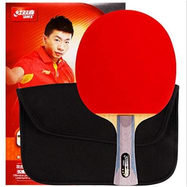 Imagem de DHS 6 Estrelas 6002 6006 Raquete de tênis de mesa Ping Pong Lâmina BAT com borracha adesiva e estojo (cabo longo)