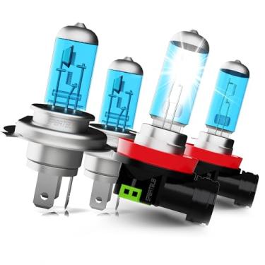 Imagem de SPBRTBUB Compatível com lâmpadas de farol de halogêneo Honda Ridgeline 2006-2014, 9003/H4 Feixes altos/baixos + Combo de faróis de neblina H11, pacote com 4