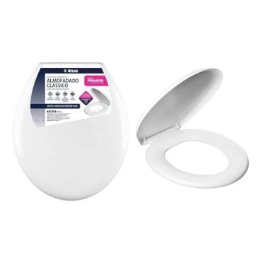 Imagem de Atlas - Assento Sanitário Plástico Almofadado Clássico com Kit de Fixação, Cor Branca