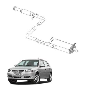 Imagem de Kit Completo Escapamento Gol 2.0 MI G4 2000 em Diante Opcio - Pioneiro