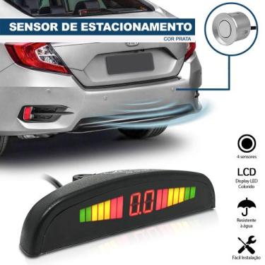 Imagem de Sensor de Ré Estacionamento Prata Aviso Sonoro Nissan Kicks 2016 2017 