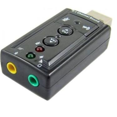 Imagem de Adaptador Placa de Som Usb 7.1 com Entrada P2 Fone Microfone - Knup