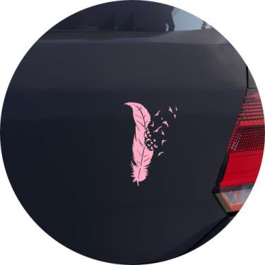 Imagem de Adesivo de Carro Caneta Pena de Pássaros - Cor Rosa Claro - Melhor Ade