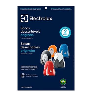 Imagem de Kit 3 Sacos para Aspirador de pó, 1,98L, Electrolux