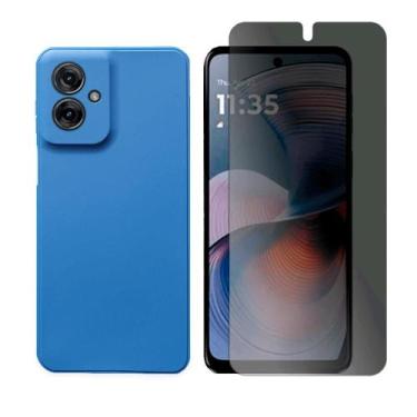Imagem de Capa Aveludada Para Motorola Moto G55 + Pelicula Privacidade - GR Glob